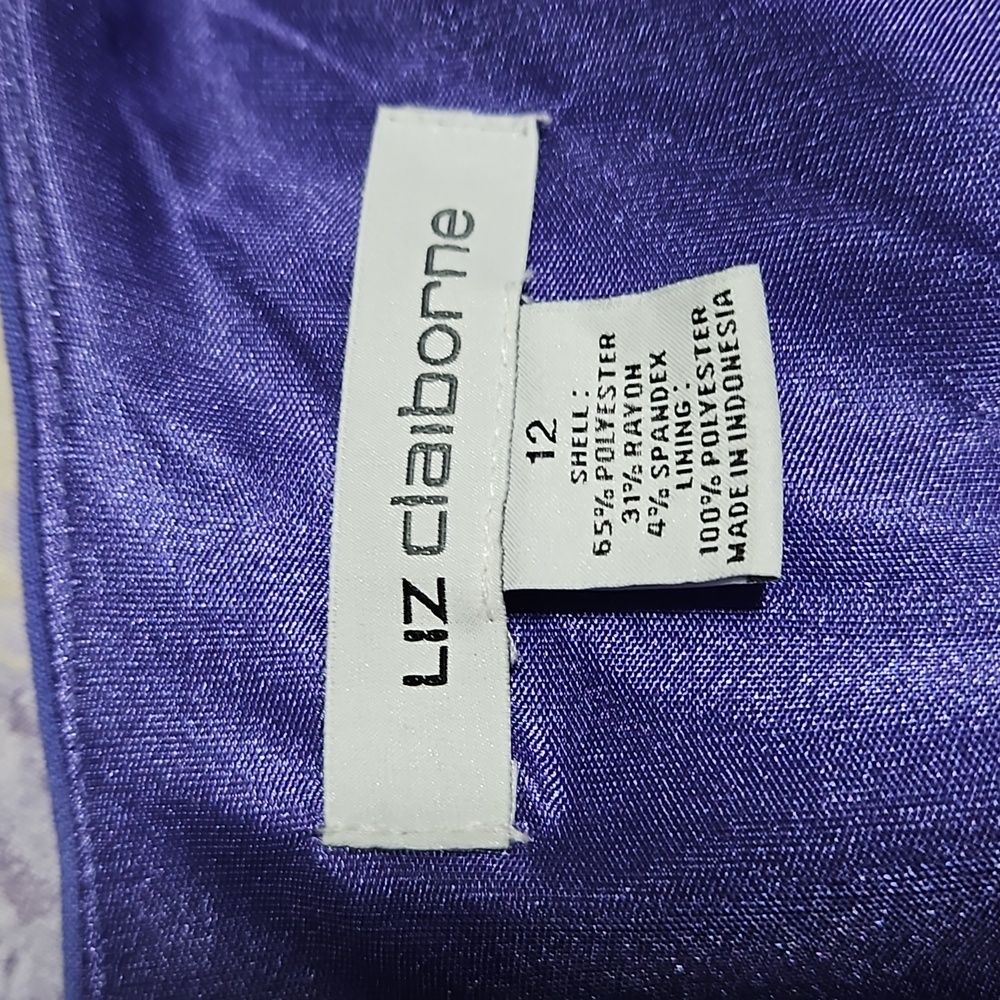 NWT - Liz Claiborne Purple & Black Dress - Size 12 - Picture 7 of 9